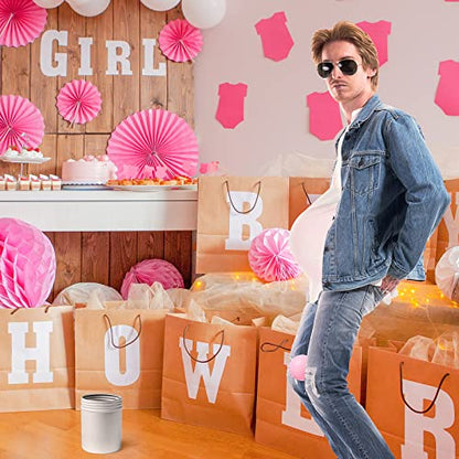 Tatuo 71 Tinkle in The Pot Baby Shower Game Sign Wooden Baby Shower Gender Reveal Party Favors 20 Table Tennis Balls 50 Balloon Latex Balloon(Leaves,Pink) - color: Pink, style: Leaves