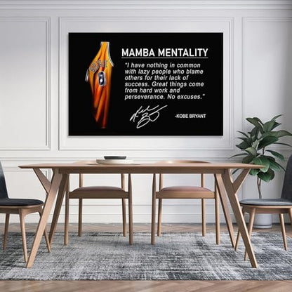 YDYBBGFC Mamba Inspirational Quotes Poster, Black Mamba Mentality Wall Art Decor,A Gift for Dear Basketball Fansstyle 12x18inch(30x45cm)