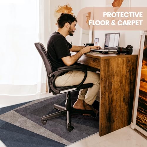 Office Chair Mat for Hardwood Floor, Anti Slip Hi-Q Desk Chair Mat for Hardwood & Low-Carpeted Floors, Easy to Clean Computer Floor Mat Protector Rug for Gaming Rolling Chair on Hard Wood Floors - color: G, size: 62" x 48"