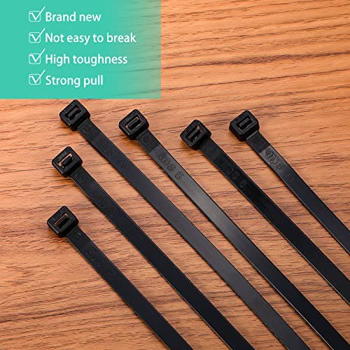 Shappy 18 Inch 50 Pcs Zip Ties Heavy Duty Strong Large Cable Wire Ties Zip Industrial Sturdy Wire, Awnings Tying Branches Bundling of Crops Fixed Water Pipes (Black) - color: Black, size: 18 inch