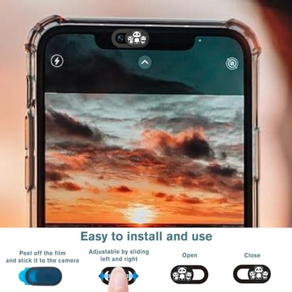 6Pcs 6 Styles Panda Camera Cover Webcam Cover Slide Cute Animal Design Privacy Guard Webcam Protector for Laptop Desktop Computer Tablet Phone Notebook Mini PC Accessories Home Office Use