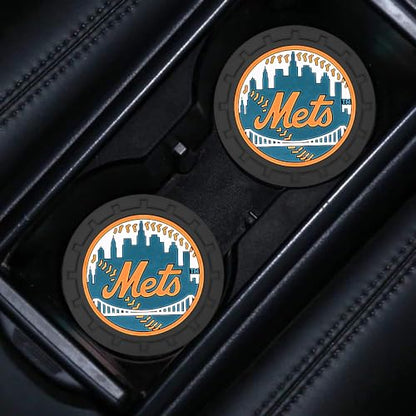 Car Cup Holder Coasters for New York Met Baseball Fans, Met Car Coasters for Cup Holder Insert Silicone Non-Slip - color: 11m12ets