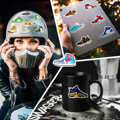 50 pcs Sneaker Stickers, Basketball Shoe Stickers for Skateboards, laptops, Guitar, Water Bottles, Bikes, Luggage