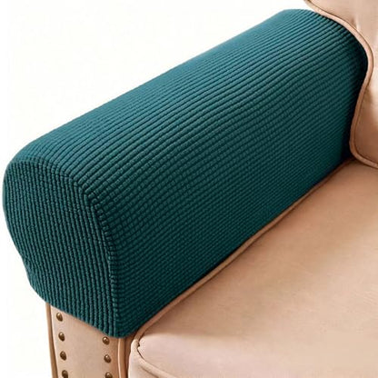 Sofa Couch Arm Chair Covers, Armrest Armchair Covers Stretch Recliner Slipcovers, Set of 2 (Peacock Blue) - color: Peacock Blue