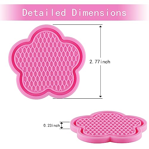 GaRhomxy Car Cup Holder Coaster, Universal Non-Slip Recessed Flower Shaped Cup Holders, Cute Car Accessories Interior for Women and Man Interior Sets 4 Pack (Pink) - color: Pink