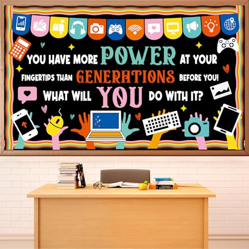 Computer Science Bulletin Board Set Inspirational Technology Digital Classroom Decoration Mental Health Growth Mindset Paper Cutouts Computer Lab Bulletin Board for School Office Home Wall Door Decor