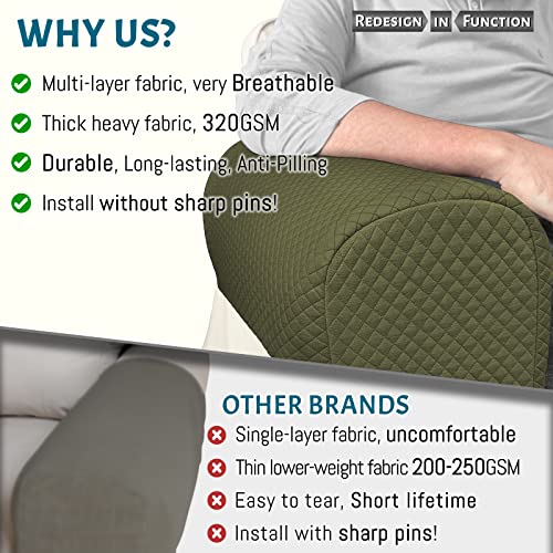 Roytub Couch Arm Covers, Sofa Arm Covers, Stretch Armrest Cover for Sofas, Armchair, Loveseat, Recliner, Sofa armrest Cover, Arm Chair Covers Set of 2(Medium, Sage Green) - color: Sage Green, size: M - 17.5"(D) × 6.3(W) × 8.2(H)