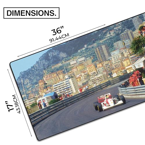 MPCO. Original Large Gaming Desk Mat – 36" x 17" Aeroglyde Racing Series Monaco GP Full Desk Mouse Pad for Smooth Precision – Non-Slip, Washable Extra-Large PC Mouse Pad for Gaming Sessions - color: AeroGlyde Monaco GP, 93