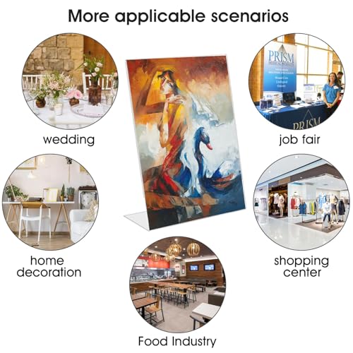 Acrylic Sign Stand Holders - 8.5 x 11 Inches Clear Plastic Table Paper Display Stand, Suit for Displaying Posters, Picture, Flyers, Menu - 24 Pack - style: 24 pack