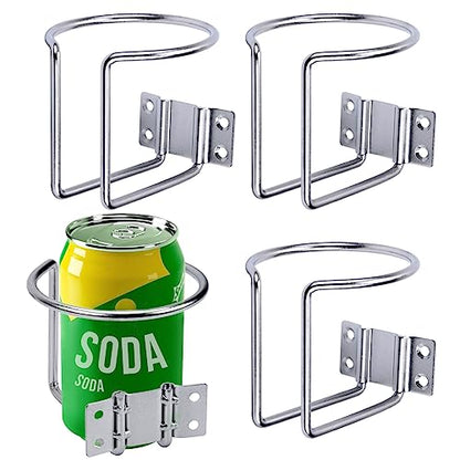 4 pcs Boat Cup Holder,Stainless Steel Universal Drink Holders,Suitable for Boat,Truck,RV,Tractor,Outdoor Wooden Swing. (Silver) - color: Silver