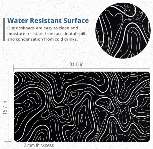 Large Mouse Pad, 31.5" × 15.7" Gaming Mousepad for Keyboard with Anti-Slip Rubber Base, Keyboard Pad XXL Modern Aesthetic Mouse Mat for Home and Office - color: D6