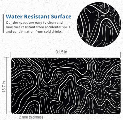 Large Mouse Pad, 31.5" × 15.7" Gaming Mousepad for Keyboard with Anti-Slip Rubber Base, Keyboard Pad XXL Modern Aesthetic Mouse Mat for Home and Office - color: D6