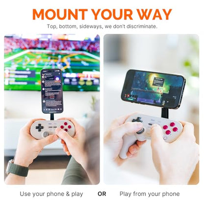 Mechanism Phone Mount Controller Bundle for 8Bitdo Pro 2 Wireless Controller | Easily Connect Any iPhone or Android Device Using Our Ultra Secure Phone Mount - color: 8Bitdo Controller