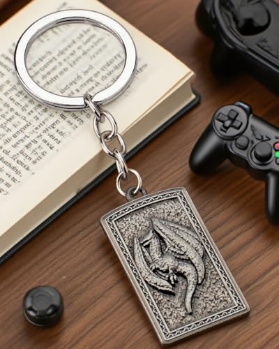 MEETCUTE Elden Keychain, Cool Elden Key Ring for Men and Women Cosplay Accessories for Gamers and Fans - B