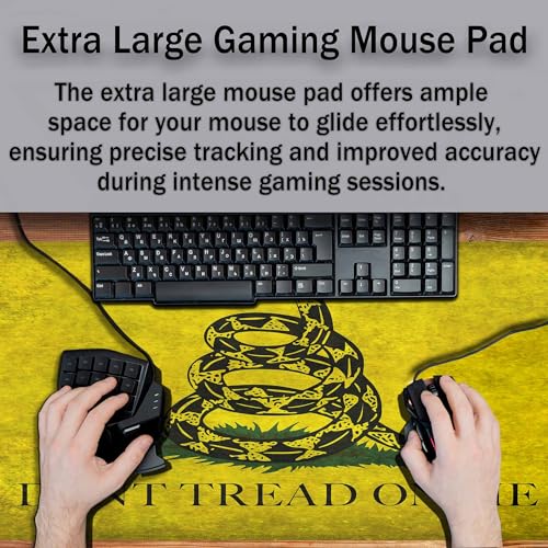 Gadsden Flag Mouse Pad Don't Tread on Me Flag Rattlesnake Keyboard Mat Large Gaming Mousepad for Desk,Office,Bed 35.4"X15.7" - color: Gadsden Flag