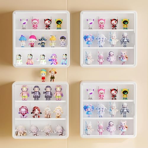 Blind Box Wall-Mounted Display Cabinet (White Small Size) - size: white small size