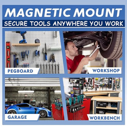 ULIBERMAGNET Magnetic Wrench Holder,Heavy Duty Magnetic Tool Holder,Wrench Screwdriver Shear Organizer Rack Magnetic Mount Tools Rack for Garage,Tool Cart,Pegboards,Workbench - style: Black Magnetic Wrench Rack