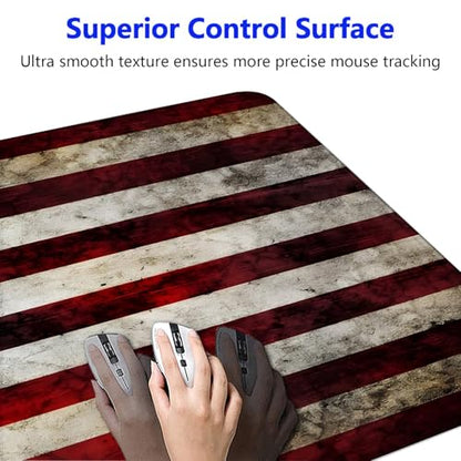 Large Gaming Mouse pad,American Flag Anti Slip Rubber Base Mouse pad, Suitable for Computer, Laptop, Office Desk Accessories - color: American flag