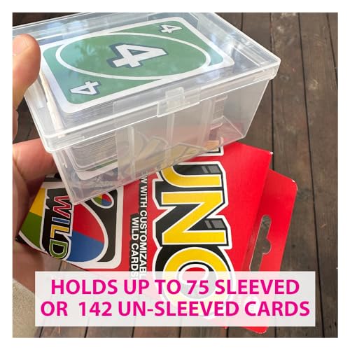 PRODUCT80 8 Pack BitsBins 100+ Card Box with Unique Inner Wall Design, Holds 142 Un-sleeved or 75 Sleeved Standard Playing Cards, Compatible with MTG and Pokemon Cards, Snap Tight Lid - size: 100+ Card Box, Pack of 8