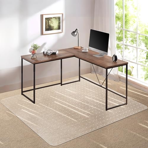 Kuyal Desk Chair Mat for Carpet, 51'' x 63'' Rectangle Transparent Mats for Chairs Good for Desks, Office and Home, Easy Glide, Protects Floors for Low and No Pile Carpeted Floors - size: 51"x63" for Carpet