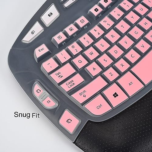 CaseBuy Keyboard Cover for Logitech K350 MK550 MK570 Wireless Wave Keyboard, Ultra Thin Silicone Protector Skin for Logitech K350 MK550 MK570 Keyboard -Ombre Pink - color: Ombre Pink