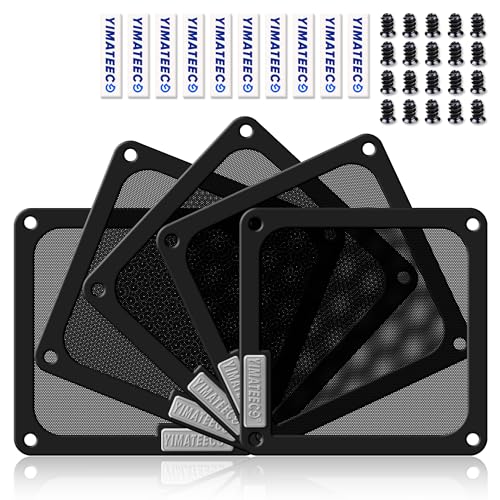 120mm Dust Filter PC for Computer Cooler Fan/PSU/Routers PVC 50 Mesh, Computer Fan Filter Grills Magnetic with Screws Dustproof Case Cover (PVC V4.0, 120 * 120mm, 5pcs, Black) - color: Black, size: 5pcs - PVC V4.0