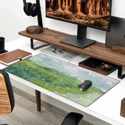 Large Extended Gaming Mouse Pad with Stitched Edges, Non-Slip Rubber Base Mouse Pad for Office, Computer, Keyboard, Laptop and Home Desk Pad 31.5X11.8 Inch Vincent Van Gogh Green Wheat Fields - color: Vincent Van Gogh Green Wheat Fields, size: 31.5" x 11.