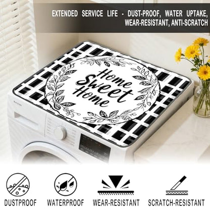 Nuxovilar Home Sweet Home Dryer Cover for the Top, Non-slip Washer & Dryer Protector, 23.62"x19.68" Dust-proof Washing Machine Mat, Diatom Mud Polyester Top Pad for Laundry Room - color: Yhd00539