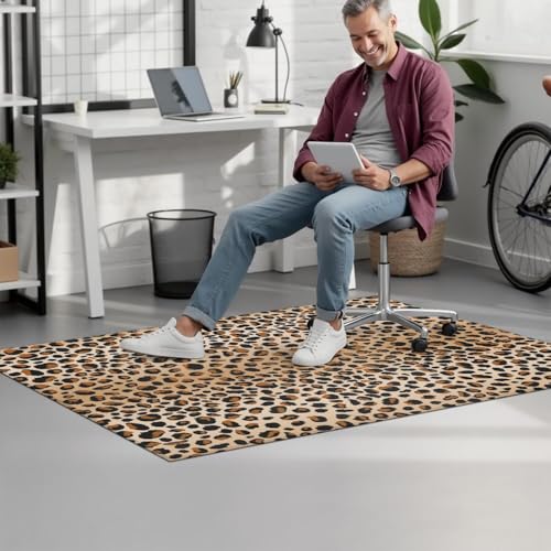 Office Chair Mat for Carpet Hardwood Tile Floor,36"x48" Computer Chair Mat for Rolling Chairs Carpet, Under Desk Non Slip Gaming Rug, Low-Pile Rubber Backing Large Protector Mat,Leopard Cheetah - color: Modern Chair Mat 2