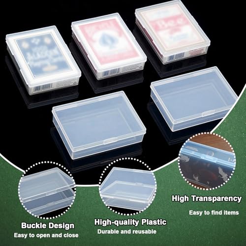 12 Pack Playing Card Case,Empty Plastic Trading Card Storage Box,Snaps Closed Clear Card Case,Playing Card Box Holder for Gaming,Bank Business Cards(NO Cards)
