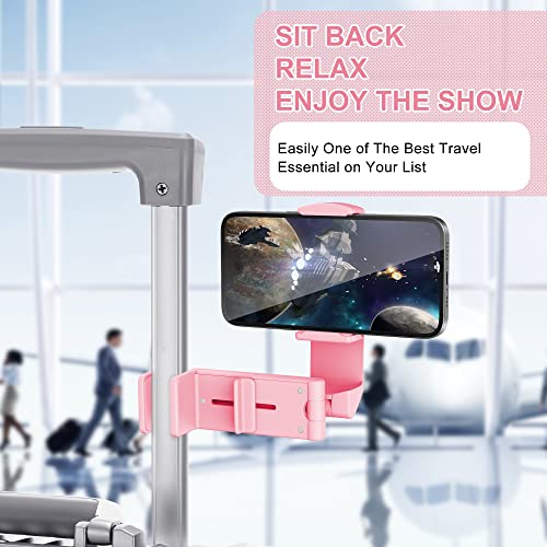 Perilogics Airplane Phone Holder Mount Universal in Flight Hands Free Viewing with Multi-Directional Dual 360 Degree Rotation (Black/Pink) - color: Black / Pink