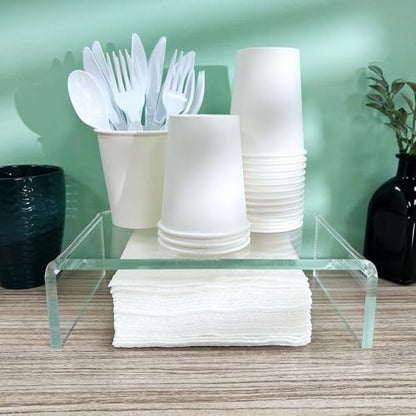 Plymor Clear Acrylic Rectangular Display Riser, 3" H x 10" W x 6" D (3/8" thick) - size: 3" x 10" x 6"