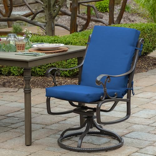 Arden Outdoor Midback Chair Cushion, 18 x 16.5, Rain-Proof, Fade Resistant Cobalt Blue Texture - color: Cobalt Blue Texture