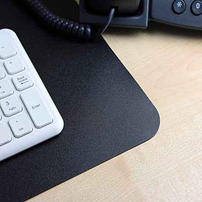 Floortex® Desktex® Black Vinyl, Rectangular Desk Pad - 20" x 36" - size: 36" x 20"