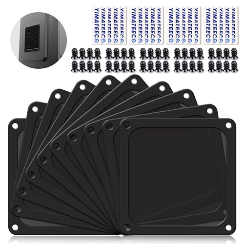 Dust Filter PC 120mm for Computer Cooler/PSU/Routers Nylon 80 Mesh, Magnetic Frame PC Fan Dust Mesh PC Cooler Filter Dustproof Computer Fan Grills (Nylon, 120 * 120mm, 10pcs, Black) - color: Black, size: 10pcs - Nylon