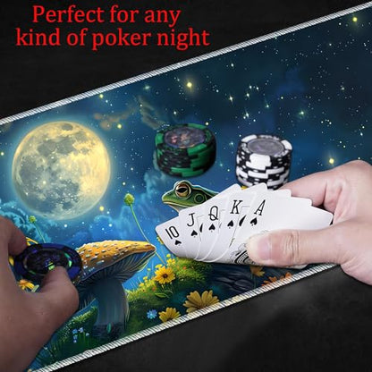 MTG Playmat, Smooth Surface Game Play Pad MTG TCG 24 x 14 inch with Storage Bag, Non-Slip Mouse Pad Card Fighting Game, Frog Mushroom - color: Frog Mushroom