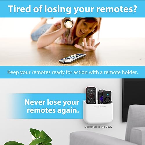 TotalMount Hole-Free Remote Holder – Eliminates Need to Drill Holes in Your Wall (for 2 or 3 Remote Controls – White – Quantity 1) - color: White