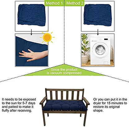 Outdoor Waterproof Bench Cushions Garden Bench Cushion Tufted Chair Pad 20 x 40 in Replacement Seat Pad Cushion Teal - color: Teal