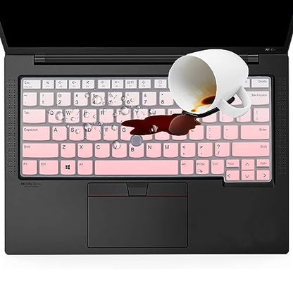 Keyboard Cover for 14" Lenovo Thinkpad x1 Carbon Gen 11/10, ThinkPad T14 T14s Gen 4/3, ThinkPad L14 P14s Gen 3，ThinkPad X1 Yoga Gen 8/7, Thinkpad E14 Gen 5 14 inch Laptop-Ombrepink - color: Ombrepink