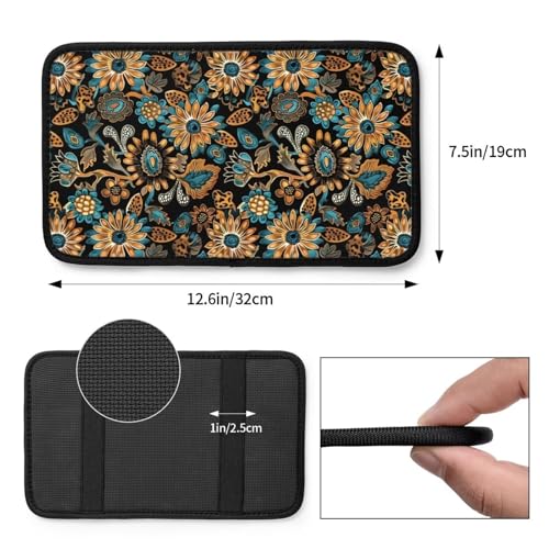 Center Console Cover Boho Flower Scratch Resistance Armrest Cover Protect Pad Car Accessories Hippie Sunflower Armrest Cushion Pad Seat Box Cover Protector - color: Cute Sunflower