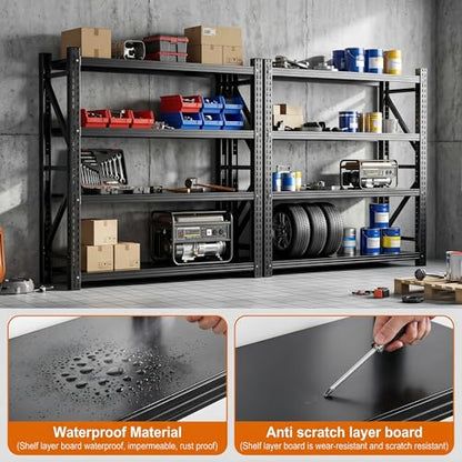 Heavy Duty Garage Shelving, 36" W x 16" D x 71" H, 3000 LBS Capacity, 4-Tier Adjustable Metal Storage Shelves, Reinforced Steel Storage Rack for Garage, Basement, Utility Room