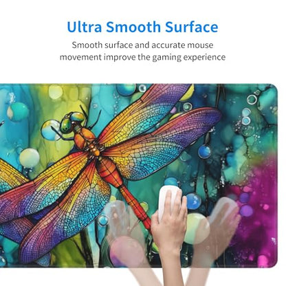 Dragonfly Mouse Pad Extended Large Gaming Mouse Pad XL Stitched Edges for Gamer Home Office 31.5 X 11.8 Inch - color: Dragonfly 11
