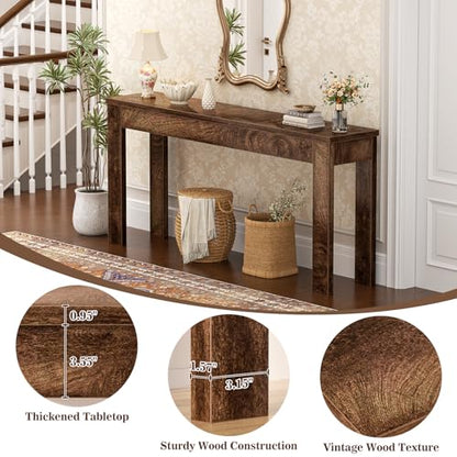 Armocity Console Table, 47" Farmhouse Wood Entryway Table, Sofa Tables Narrow Long Behind Couch, Entry Table for Entrance, Hallway, Living Room, Cracked Oak - color: Cracked Oak, size: 47"