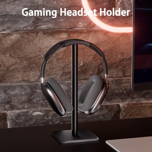 Headphone Stand - Headset Stand with Aluminum Hanger, Headphone Holder for AirPods Max, Sony, Bose, Beats and More (Black) - color: Black