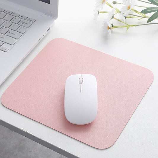 1pc Leather Mouse Pad Faux Leather Desk Mat for Office, Waterproof and Stain-Proof Keyboard Computer Pad, Suitable for Office, Study Table or Dining Table, Easy to Clean - color: Pink, size: 21*25cm
