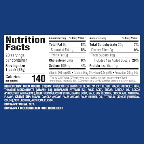 Handi-Snacks OREO Cookie Sticks 'N Creme Dip Snack Packs, 20 Snack Packs - size: 20 Count (Pack of 1)