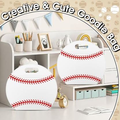 AKAIXI 24pcs 3.5Mil Thickened Baseball Snack Bags Reusable Sealed Treat Bag | with Handle Stand-up Baseball Goodie Bags for Baseball Mom Coach Team Game Day Training Supplies & Party Favor Birthday Gift - color: Baseball