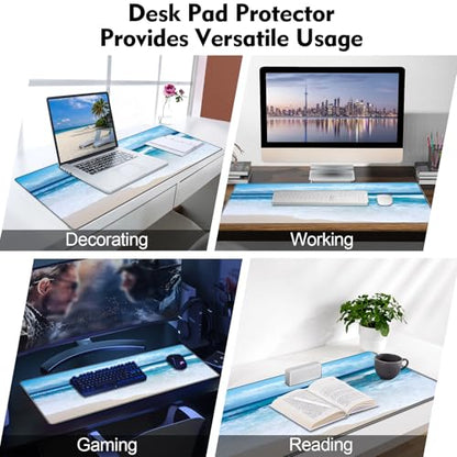 Galdas Gaming Mouse Pad XXL XL Large Long Extended Big Mousepad Non-Slip Rubber Keyboard Mouse Pad with Stitched Edges for Laptop Home Office (31.5x11.8x0.08 Inch) … (Wave 2025) - color: Wave 2025