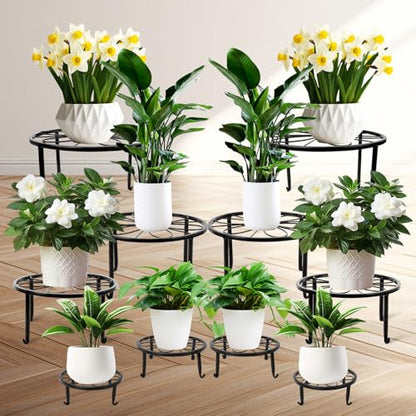 ESRICH 10 Pack Plant Stand, Metal Plant Stands for Outdoor Indoor Plants, Heavy Duty Plant Stands for Multiple Plant, Anti-Rust Iron Plant Pot Shelffor Planter, Potted Plant Holder for Garden Home