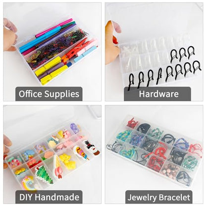 OALCQ 36 Grids Bead Organizer Box Tackle Box Organizers and Storage Rock Collection Boxes Plastic Organizer Boxes - size: 36 grids